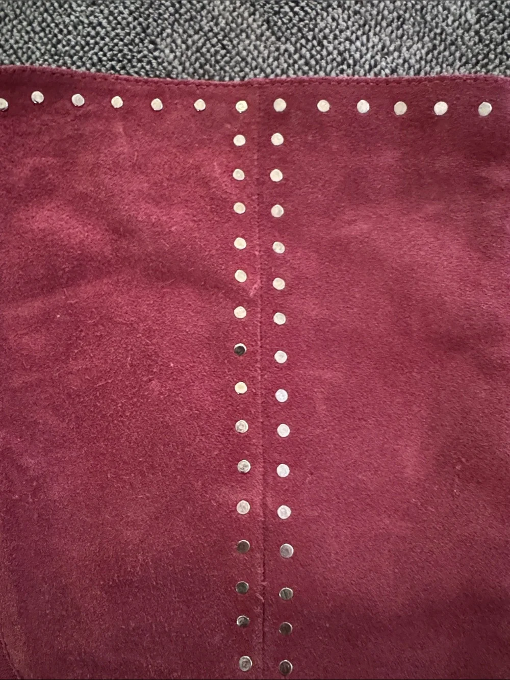 Women's Tall Suede Studded Boot - Burgundy